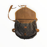 Sac bandoulière Secondstore Louis Vuitton en toile Monogram marron avec finitions en cuir naturel et détails dorés