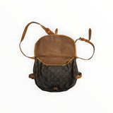 Sac bandoulière Secondstore Louis Vuitton en toile Monogram marron avec finitions en cuir naturel et intérieur doublé