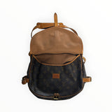 Sac bandoulière Secondstore Louis Vuitton en toile Monogram marron avec finitions en cuir naturel et fermeture boucle