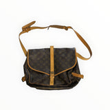 Sac besace Secondstore Louis Vuitton en toile Monogram marron avec finitions en cuir de vachette et bandoulière