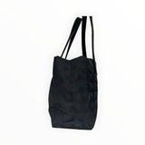 Sac cabas Secondstore Chanel en toile technique noire avec motif New Travel Line et anses en cuir