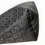Sac cabas Secondstore Fendi en toile noire avec motif Zucca ton sur ton et finitions structurées