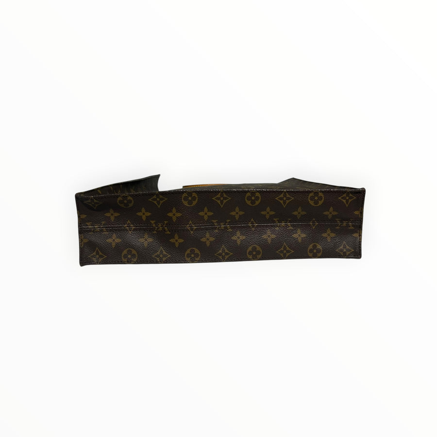 Sac cabas Secondstore Louis Vuitton en toile Monogram marron avec détails en cuir de vachette naturel