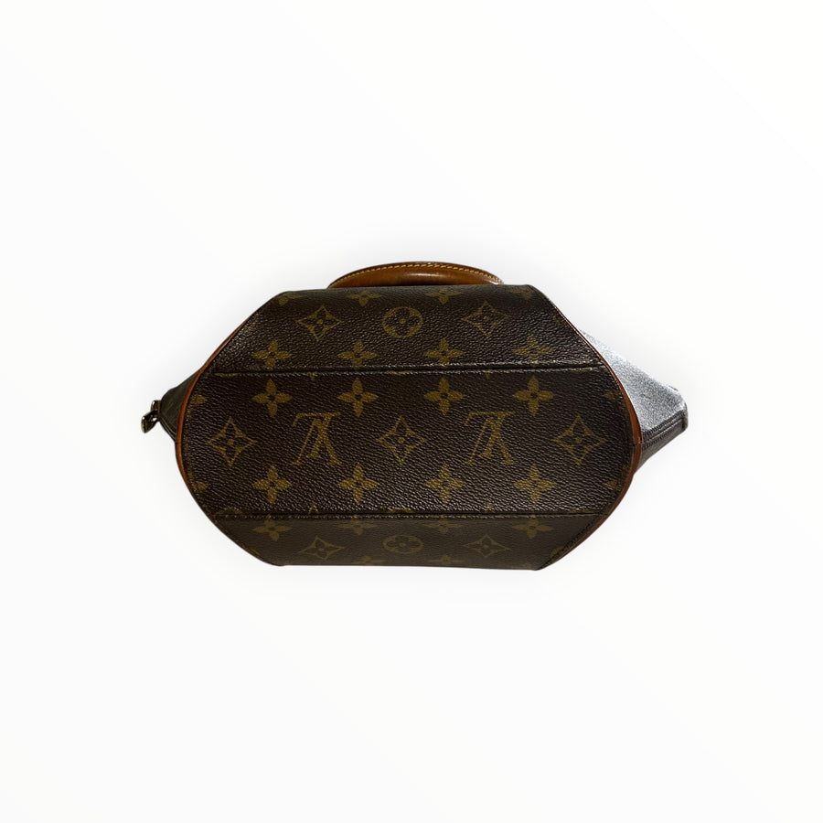 Sac à main Secondstore Louis Vuitton Ellipse en toile Monogram marron avec finitions en cuir de vachette naturel