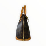 Sac à main Secondstore Louis Vuitton Alma en toile Monogram marron avec finitions en cuir naturel et détails dorés
