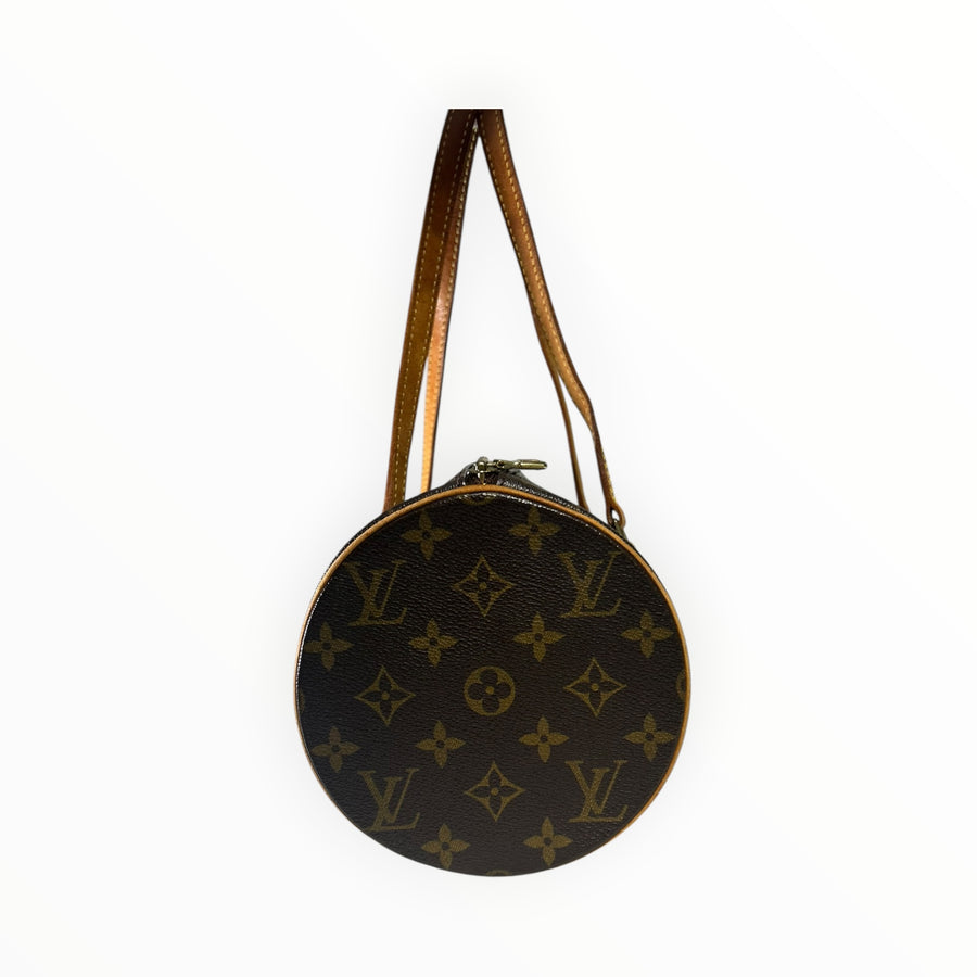 Sac à main Secondstore Louis Vuitton Papillon cylindrique en toile Monogram et cuir de vachette naturel