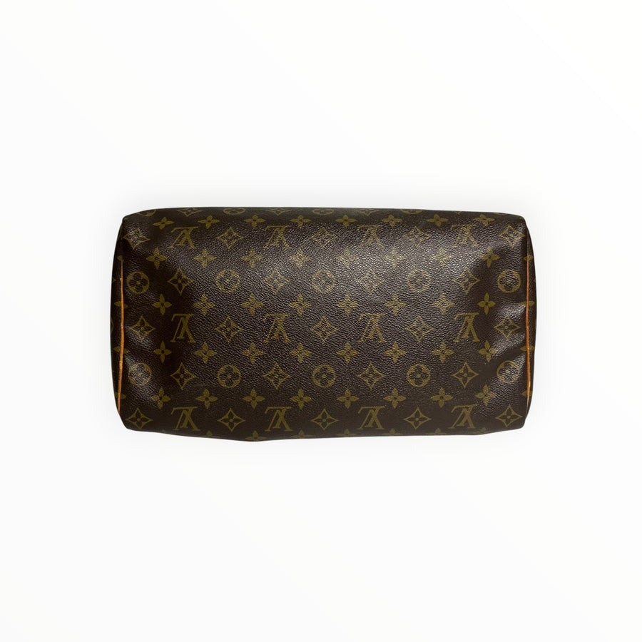 Sac à main Secondstore Louis Vuitton Speedy en toile Monogram marron avec détails en cuir de vachette
