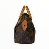 Sac à main Secondstore Louis Vuitton Speedy en toile Monogram marron avec anses en cuir patiné et détails dorés
