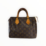 Sac à main Secondstore Louis Vuitton Speedy en toile Monogram marron avec anses en cuir de vachette patiné