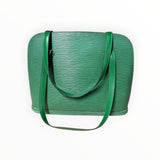 Sac à main Secondstore Louis Vuitton en cuir Épi vert profond avec anses structurées et texture grainée iconique