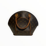 Sac à main Secondstore Louis Vuitton Ellipse en toile Monogram marron avec anses en cuir de vachette naturel