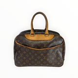 Sac à main Secondstore Louis Vuitton en toile Monogram marron avec finitions en cuir de vachette naturel et détails dorés