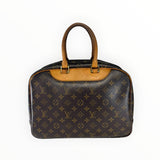 Sac à main Secondstore Louis Vuitton en toile Monogram marron avec finitions en cuir de vachette naturel