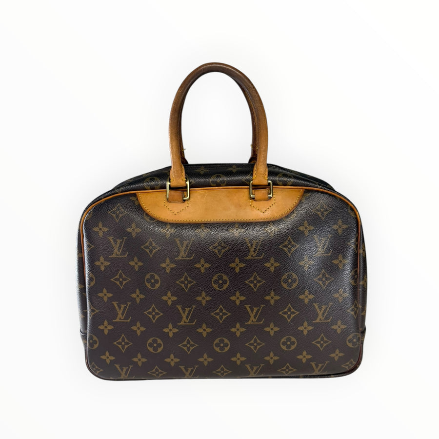 Sac à main Secondstore Louis Vuitton en toile Monogram marron avec finitions en cuir de vachette naturel