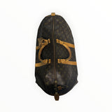 Sac de voyage Secondstore Louis Vuitton Keepall en toile Monogram marron avec finitions en cuir de vachette naturel