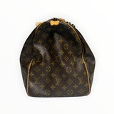 Sac de voyage Secondstore Louis Vuitton Keepall en toile Monogram marron avec finitions en cuir de vachette naturel