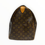 Sac de voyage Secondstore Louis Vuitton Keepall en toile enduite Monogram avec finitions en cuir de vachette naturel