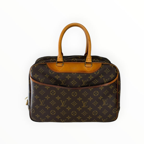 Sac de voyage Secondstore Louis Vuitton en toile Monogram marron avec poignées et finitions en cuir naturel