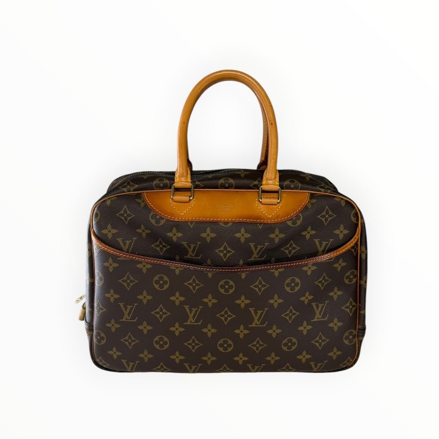 Sac de voyage Secondstore Louis Vuitton en toile Monogram marron avec poignées et finitions en cuir naturel