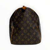 Sac de voyage Secondstore Louis Vuitton en toile enduite Monogram marron avec garnitures en cuir de vachette naturel