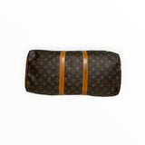 Sac de voyage Secondstore Louis Vuitton en toile enduite Monogram marron avec garnitures en cuir de vachette naturel