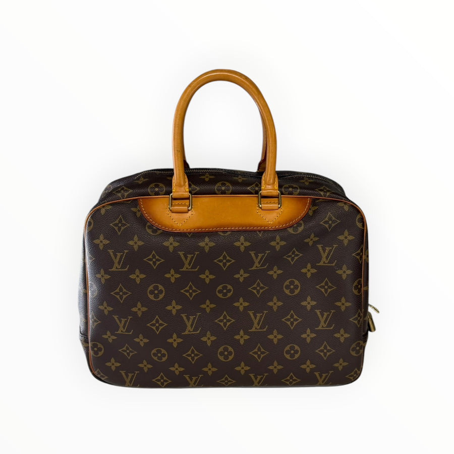 Sac de voyage Secondstore Louis Vuitton en toile Monogram marron avec poignées et finitions en cuir naturel