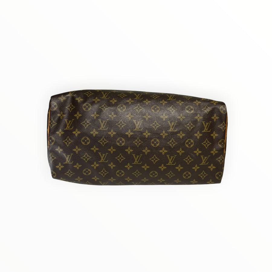 Sac de voyage Secondstore Louis Vuitton Speedy en toile Monogram marron avec finitions en cuir de vachette