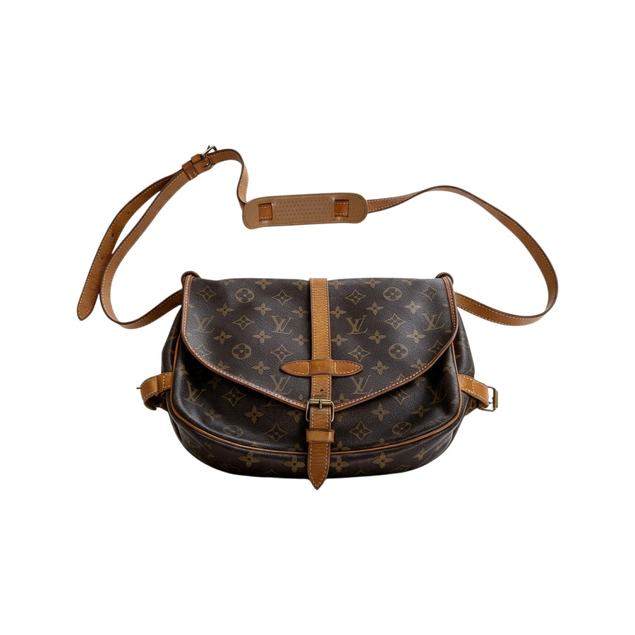 Sac Secondstore Louis Vuitton Saumur 30 en toile Monogram marron