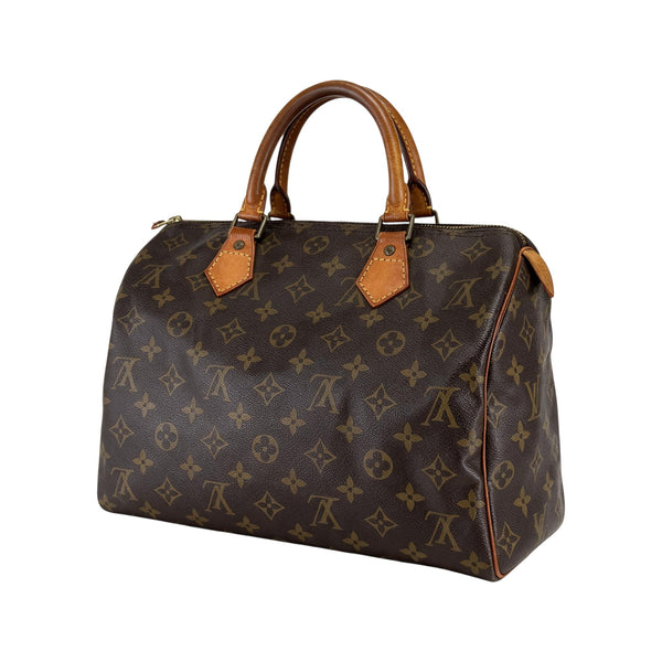 Sac à main Secondstore Louis Vuitton Speedy 30 en toile Monogram, vue de trois quarts
