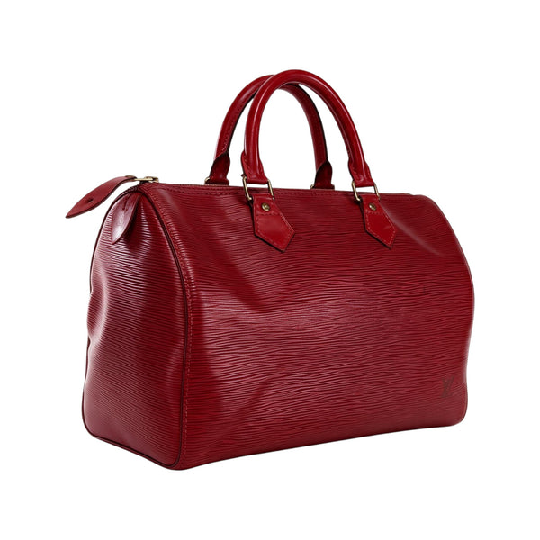 Sac Secondstore Louis Vuitton Speedy 35 en cuir Épi rouge