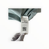 Secondstore Stone Island sage green cotton polo shirt interior authenticity label with QR code and Certilogo details