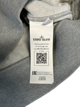 Secondstore Stone Island grey cotton sweatshirt interior label with authenticity QR code and Certilogo details
