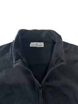 Secondstore black Stone Island half-zip sweatshirt featuring a high collar and branded neck label