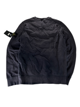 Secondstore Stone Island charcoal grey cotton crewneck sweatshirt with iconic compass badge on the left sleeve