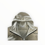 Secondstore Stone Island hooded soft shell jacket in light grey with technical fabric and interior mesh lining