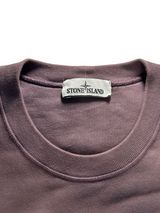 Secondstore Stone Island mauve cotton crewneck sweatshirt with interior brand label and ribbed collar detail