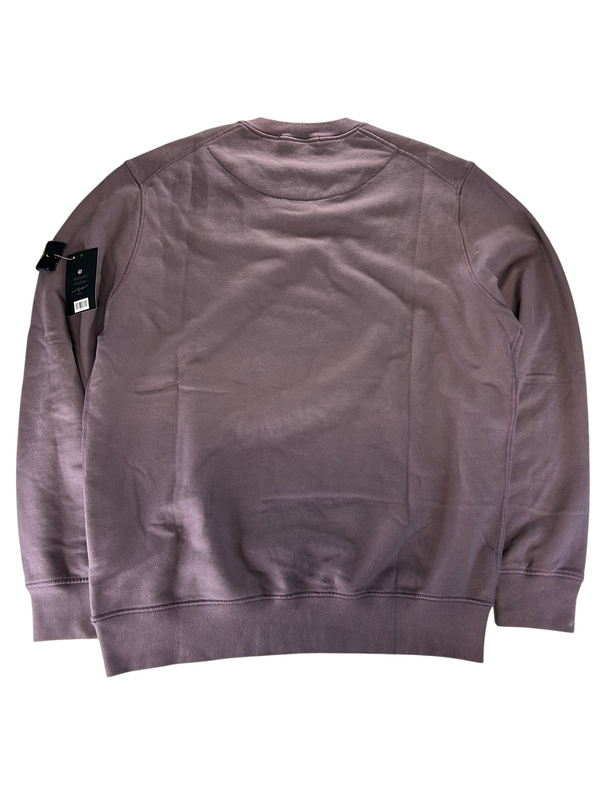 Secondstore mauve Stone Island crewneck sweatshirt in premium cotton with iconic compass badge on the left sleeve
