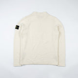 Pull à col montant Secondstore Stone Island en maille crème avec badge boussole emblématique sur la manche