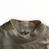 Pull à col montant Secondstore Stone Island en maille crème avec étiquette de marque visible au niveau du col