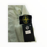 Secondstore Stone Island sage green cotton sweatshirt sleeve with iconic compass badge and retail price tag