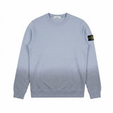 Sweat-shirt Secondstore Stone Island en coton bleu à effet dégradé avec badge boussole emblématique sur la manche