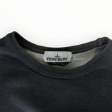 Sweat-shirt à col rond Secondstore Stone Island en coton gris avec étiquette de marque visible au niveau du col