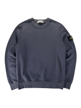 Sweat-shirt à col rond Secondstore Stone Island en coton gris anthracite avec badge boussole emblématique sur la manche