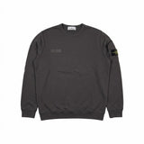 Sweat-shirt Secondstore Stone Island gris anthracite en coton avec badge iconique et poche zippée sur la manche