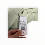 Secondstore Stone Island sage green crewneck sweatshirt interior authenticity label with Certilogo QR code