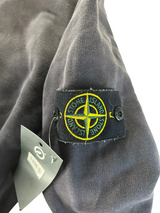 Secondstore Stone Island crewneck sweatshirt in charcoal grey cotton featuring the iconic removable compass badge
