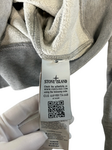 Secondstore Stone Island grey cotton sweatshirt interior label with Certilogo authenticity code and QR code