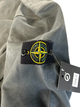 Secondstore Stone Island grey-green cotton sweatshirt sleeve with iconic compass patch and brand tag