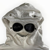 Sweat à capuche Secondstore blanc cassé en coton avec lunettes de protection intégrées à la capuche