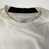 Sweat-shirt blanc Secondstore C.P. Company en coton avec col rond et détail de logo contrastant à l'intérieur